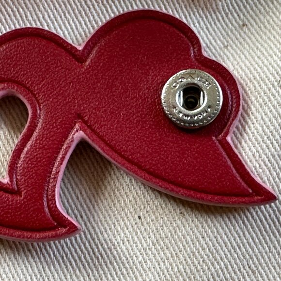 COACH COACHTOPIA HEART CORD HOLDER UPCRAFTED LEATHER+DUST BAG&BOX:NWT 1941 RED - Picture 6 of 16